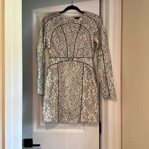 NWT aqua cream & black lace dress